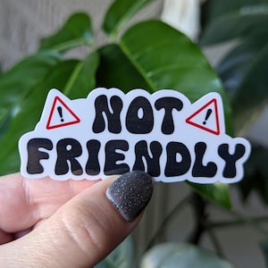 Pegatinas antisociales y poco amigables para botellas de agua, regalo divertido para la mejor amiga, humor sarcástico, regalos espantosos para ella, productos de salud mental.