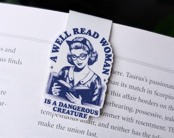 Marcador magnético feminista: presente retrô para amantes de livros
