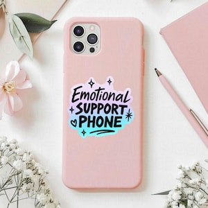 Emotionale Unterstützung Telefonaufkleber, lustiger Telefonaufkleber, psychische Gesundheit Humor, pastelliger ästhetischer Aufkleber für Telefonhülle, trendiger Telefonaufkleber