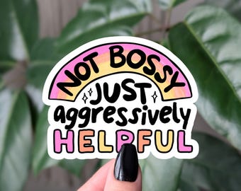 Aggressively Helpful Vinyl Sticker: Funny Laptop Vinyl Sticker