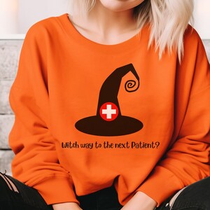 Halloween Nurse Crewneck Sweatshirt, Funny Nurse Shirt, Gift for Nurse, Halloween Sweatshirt