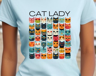 Cat Lady Unisex Cotton Tee, Cat Lover, Cat T-Shirt, Cat Shirt, Gift for Cat Lover, Gift for Friend, Funny T-Shirt