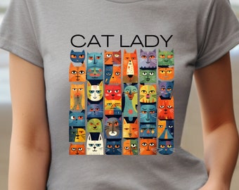 Cat Lady Unisex Cotton Tee, Cat Lover, Cat T-Shirt, Cat Shirt, Gift for Cat Lover, Gift for Friend, Funny T-Shirt