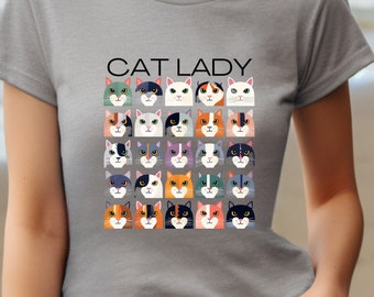 Cat Lady Unisex Cotton Tee, Cat Lover, Cat T-Shirt, Cat Shirt, Gift for Cat Lover, Gift for Friend, Funny T-Shirt
