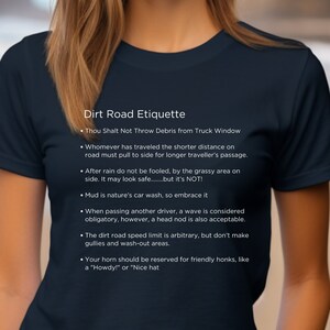 Dirt Road Etiquette Unisex Cotton Tee, Country T-Shirt, Gift Item for Dad, Gift Item, Country Living, Country Lover