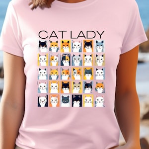 Cat Lady Unisex Cotton Tee, Cat Lover, Cat T-Shirt, Cat Shirt, Gift for Cat Lover, Gift for Friend, Funny T-Shirt
