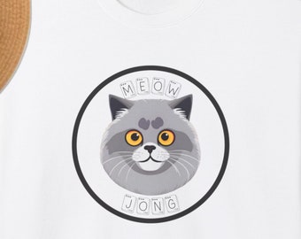 Meow Jong - Perfect Sweatshirt for Mahjong and Cat Lovers, Unisex Midweight Fleece Crewneck Sweatshirt, Mahjong Lover, Cat Lover