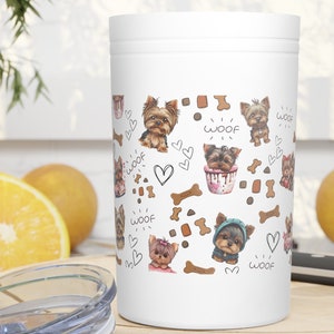 Yorkie Lover Vacuum Insulated Tumbler, 11oz Tiny Adorable Yorkshire Terriers