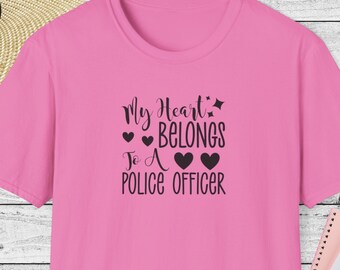 Camiseta unisex de estilo suave para amantes de los agentes de policía, regalo de Navidad, regalo para el cónyuge de un policía