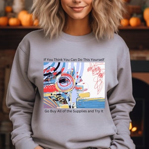 Sweat-shirt ras du cou artistique, art abstrait, cadeau pour artiste, amateur d&#39;art, sweat-shirt d&#39;artiste
