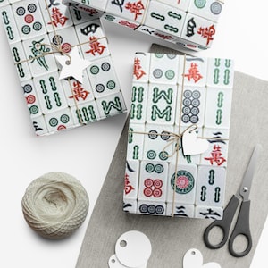 Mahjong Gift Wrap Papers, Mahjongg Wrapping Paper, Mahjong Lover, Mahjongg Gamer