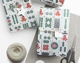Mahjong Gift Wrap Papers, Mahjongg Wrapping Paper, Mahjong Lover, Mahjongg Gamer