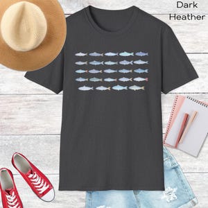 Fishing Enthusiast Unisex T-Shirt, Fisherman Beach Lover Nautical Theme Tee, Softstyle Shirt