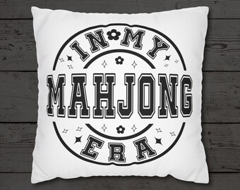 W mojej erze Mahjong Spun Polyester Square Pillowcase, Mahjongg Gift, Mahjong Decor, Mahjong Theme, Mahjong Pillow Cover, Mahjong Throw Pillow