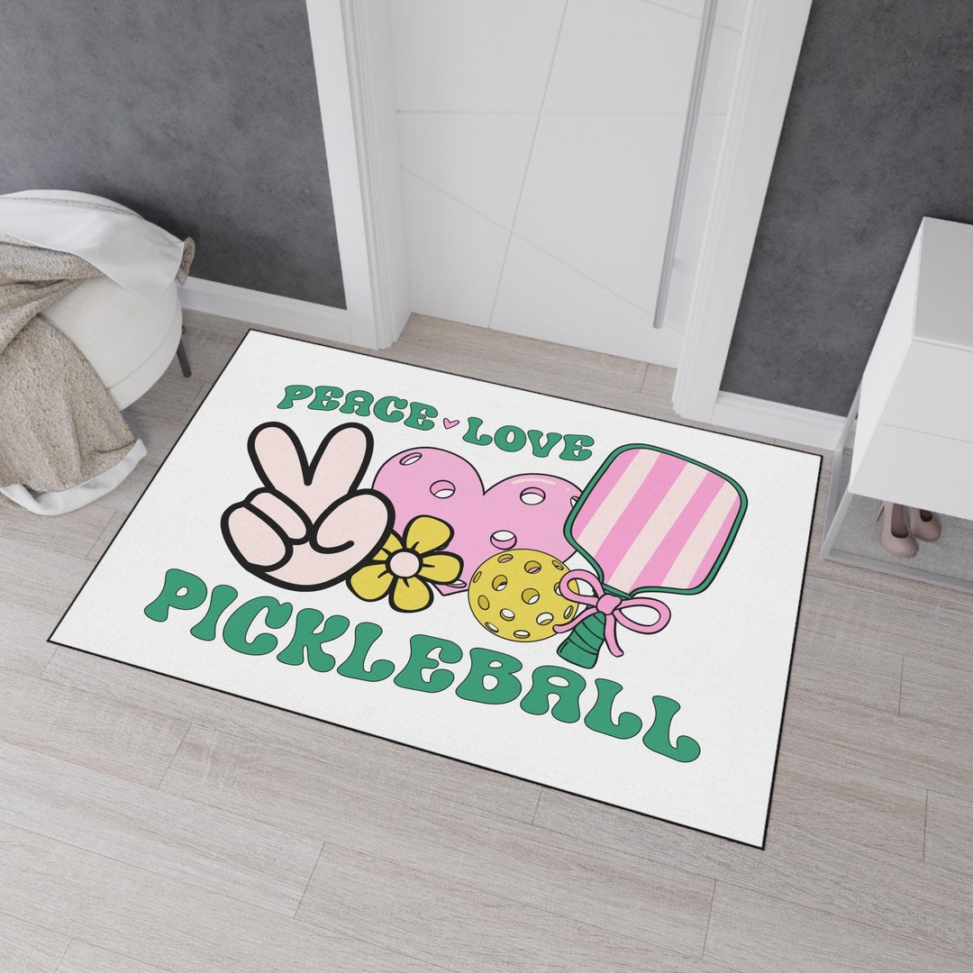 Pickle Rugs Pickleball Floor Mat, Pickleball Rug, Pink Pickleball Rug, Heavy Duty ...