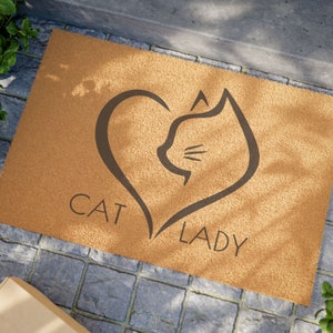 Cat Lady Doormat, Home Decor, Entry Mat, Housewarming Gift, Outdoor Rug, Outdoor Mat, Door Mat, Welcome Mat