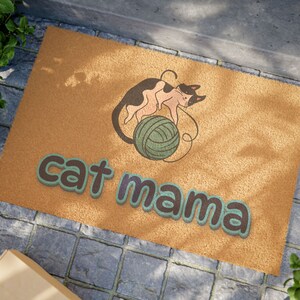 Cat Mama Cat Lady Doormat, Home Decor, Entry Mat, Housewarming Gift, Outdoor Rug, Outdoor Mat, Door Mat, Welcome Mat