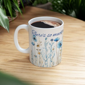 Beautiful Floral Ceramic Mug, Peace Lover, Floral Coffee Mug, Inspirational Gift, Gift for Mom, Christmas Gift
