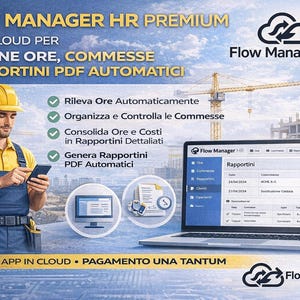 Flow Manager HR Premium Cloud App for Time Management, Orders and Automatic PDF Reports