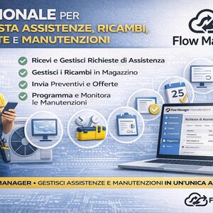Management system for requests for assistance, spare parts, offers and maintenance