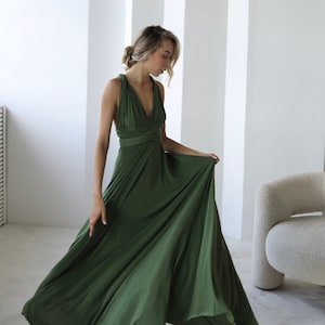 Olive green Infinity Dress , Olive green Bridesmaid Dress, Olive Convertible Dress, Multiway Dress, Bridesmaid Dress, Olive green Wedding