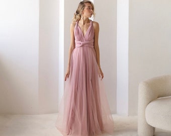 Blush Infinity Kleid Tüll, Blush Brautjungfer Kleid, Blush Cabrio Kleid, Multiway Kleid, Brautjungfer Kleid, Blush Hochzeit