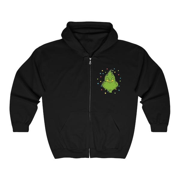 Grinch Hooded Sweatshirt, Christmas Sweatshirt, Christmas Hoodie, Grinch Hoodie, Grinch Hooded Sweatshirt, Grinch Zipper Hoodie, Hoodies