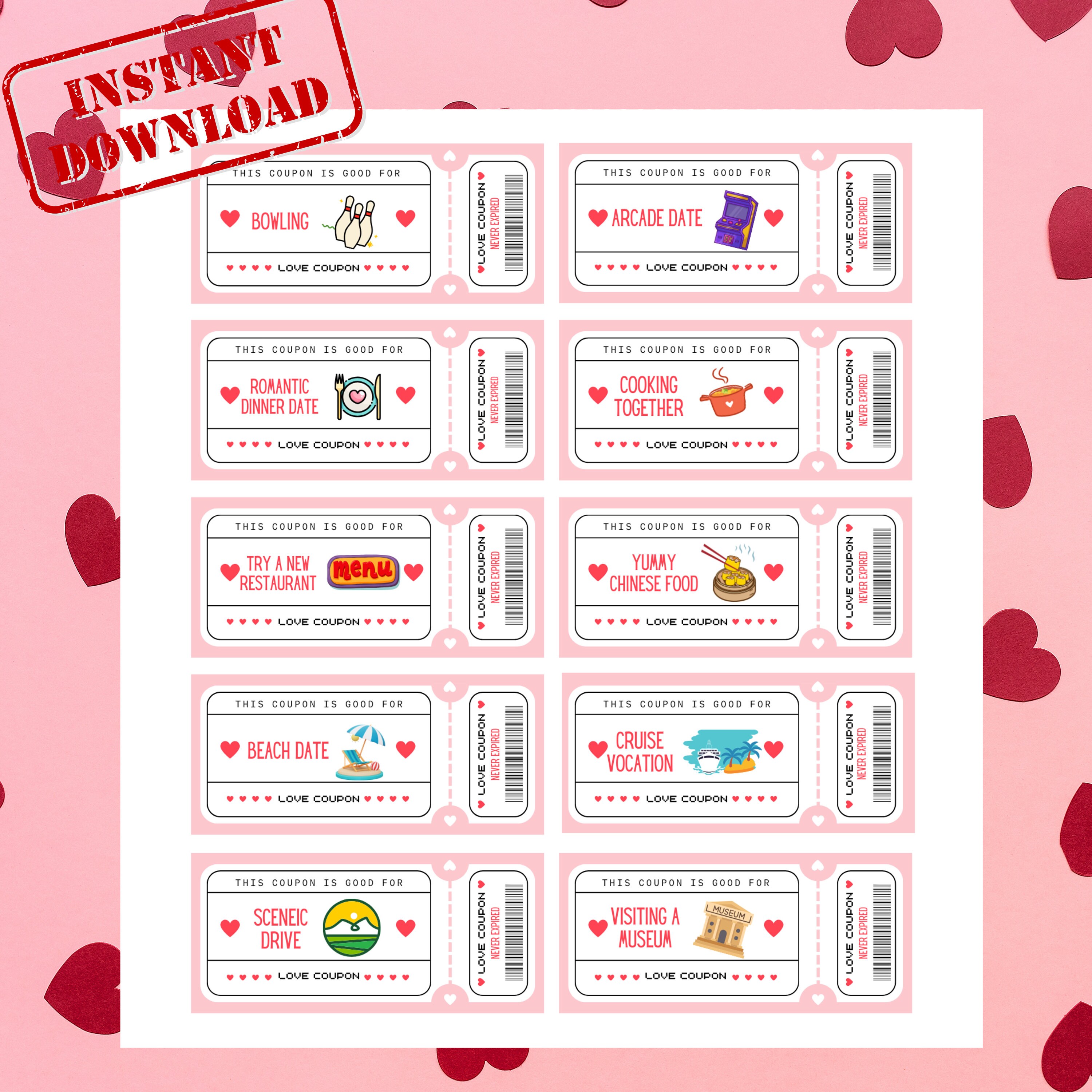 Customizable Love Coupon Book Printable Coupon Book, Valentine's Day ...