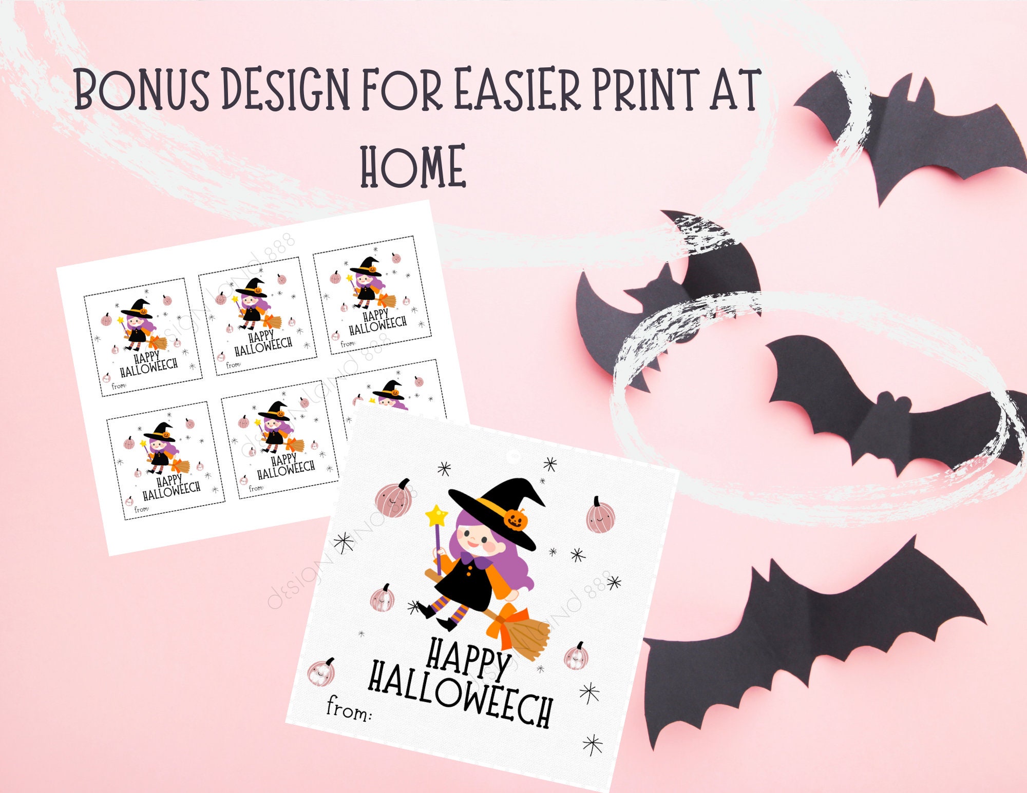 PRINTABLE Cute Witch Halloween Tag, Instant Dowland, Editable, Treat ...