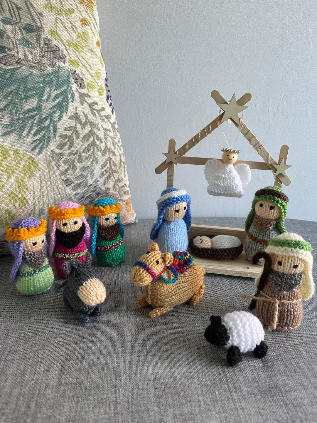 Hand Knitted Nativity Set and Stable Etsy