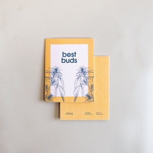 Best Buds - Biglietto d'auguri vuoto - Carta di canapa - Tema erba - Busta inclusa
