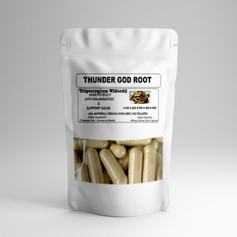 Thunder God Root Extract Capsules 600 Mg Vegetarian Capsules Thunder