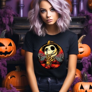 Jack Skellington Freddy Krueger Garment-Dyed T-shirt