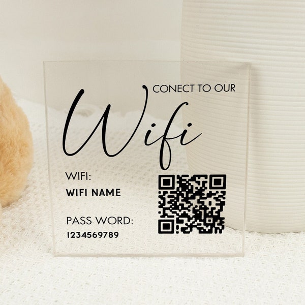 Wifi Acrylic Block Plaque, House/Shop Internet, Wifi Network Sign for Guests, Wifi Acylic Sign, Perfect Salon Sign, Home Decor, Housewarming