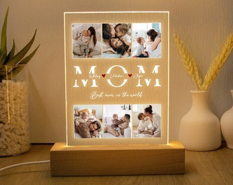 Personalisiertes Foto Nachtlicht, Geschenk für Mama, Muttertagsgeschenk, Geschenk von Tochter Sohn, Mutter Geschenk, benutzerdefinierte Fotocollage LED-Licht, Geburtstagsgeschenk