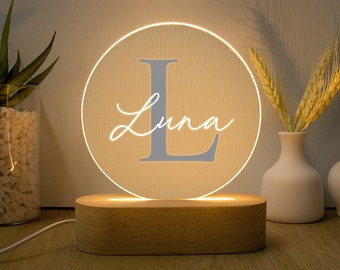 Personalized Initial Night Light, Mothers Day, Bedroom Light, Name Night Light, Room Decor, Gift for Her/Him, Birthday Gift, Monogram Lamp