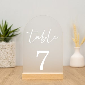 Wedding Table Numbers, Table Numbers Wedding, Acrylic Table Numbers, Wedding Table Centerpiece, Custom Frosted Wedding Reception Decor image 2