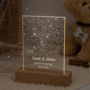 Custom Star Map by Date,Star Map Night Light,Personalized Constellation Map,Night Sky By Date,Engagement Gift for Him/Her,Mother's Day Gift