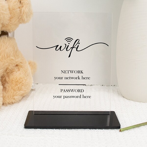 Plaque acrylique Wifi, Internet maison/magasin, Enseigne de réseau Wifi pour les invités, Enseigne acrylique Wifi, Enseigne de salon parfaite, Décoration d'intérieur, Pendaison de crémaillère