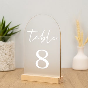 Wedding Table Numbers, Table Numbers Wedding, Acrylic Table Numbers, Wedding Table Centerpiece, Custom Frosted Wedding Reception Decor image 5