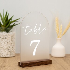 Wedding Table Numbers, Table Numbers Wedding, Acrylic Table Numbers, Wedding Table Centerpiece, Custom Frosted Wedding Reception Decor image 4