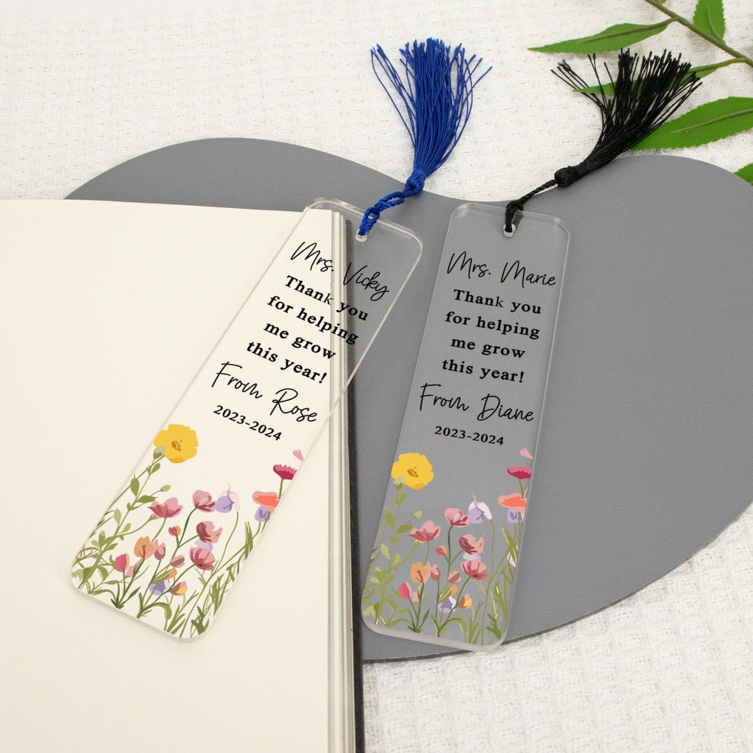 Teacher Appreciation Gifts, Personalized Thank You Teacher Bookmark ...