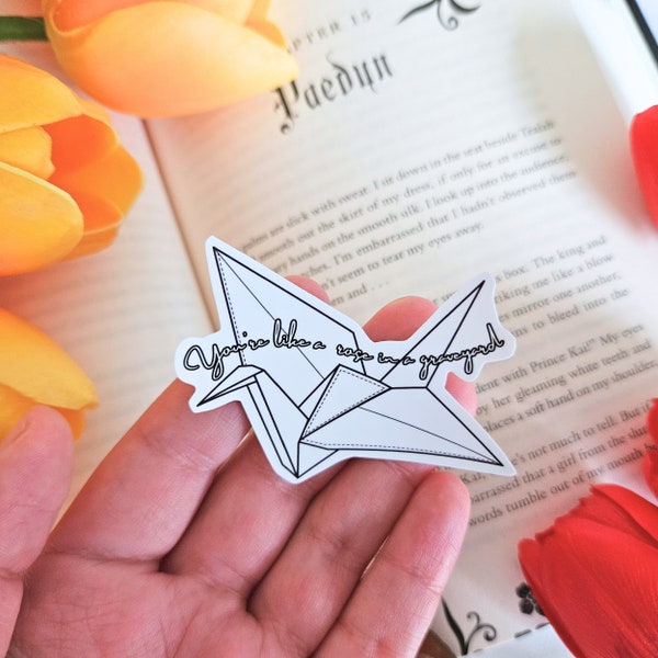 Manacled dramione origami sticker, fanfic bookish merch