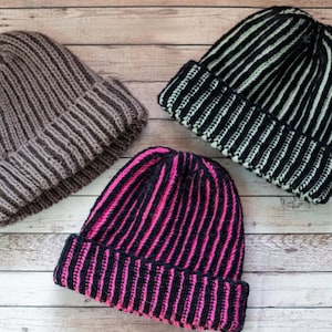 One Twenty Four – Mütze im zweifarbigen Vollpatent | Strickanleitung PDF | 2 Größen