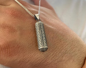Zilveren Crematie As Urn Ketting, Gepersonaliseerde Buis Hanger, Cadeau voor Hem, Cadeau voor Haar, Zilveren Gedenksieraad voor Rouwverwerki