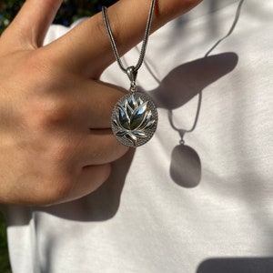 Handmade Sterling Silver Lotus Necklace, Lotus Necklace, Gift For Boyfriend, 925k Silver Lotus Pendant, Personalized Gifts, Anniversary Gift