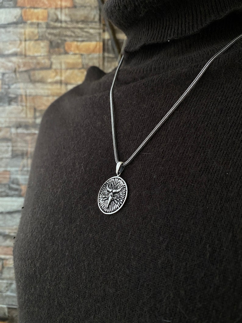 Handmade Silver Eagle Pendant, Oxidized Silver Eagle Necklace, Animals