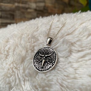 Oxidized Sterling Silver Eagle Pendant – Handmade Animal Jewelry, Bold Wildlife Statement Necklace, Majestic Silver Charm