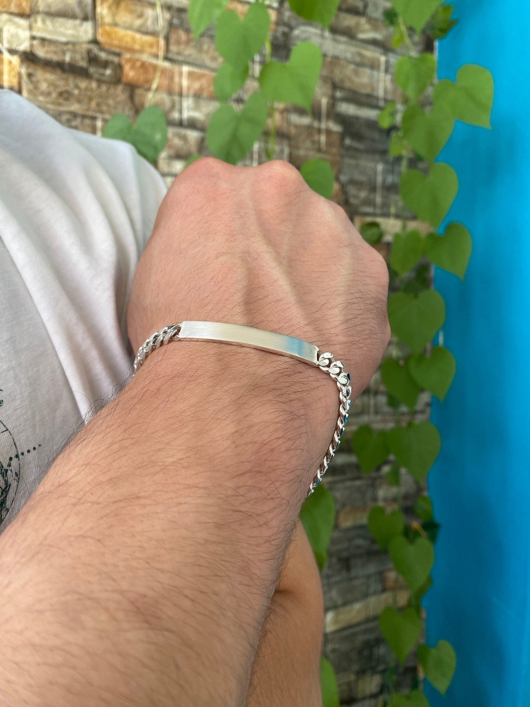 Personalized Sterling Silver ID Bracelet, Custom Name Bracelets