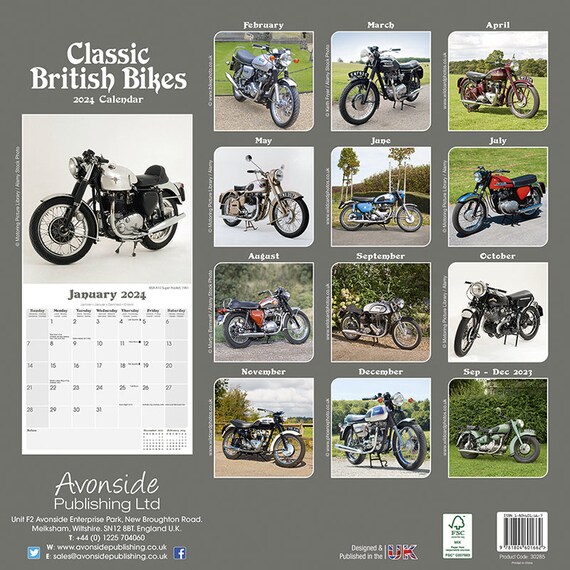 2024 Calendar Retro English Motorcycles Many Vintage Motorcycle Models -  Etsy